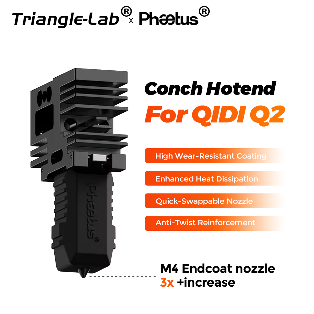 Phaetus Conch For QIDI Q2 With EndCoat Nozzle