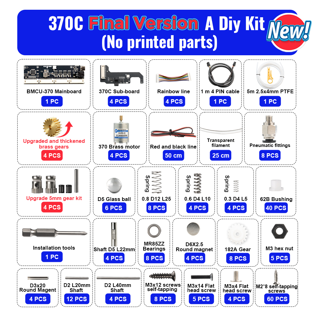 BMCU 370C PRO / 370C DM PRO AMS High Torque with Dual Microswitch Automatic Feeding MMU Solution for A1/X1/P1