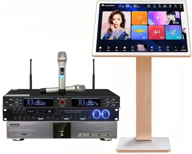 2023 New Chinese Karaoke Machine inandon-KV-V5 MAX Karaoke  Player, with Reverb Wireless Microphone, 22-inch capacitive Touch Screen  Free Cloud Download Function  APP Online Play : Musical Instruments