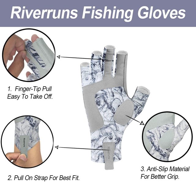 Riverruns UPF 50+ Fingerless Sun Gloves