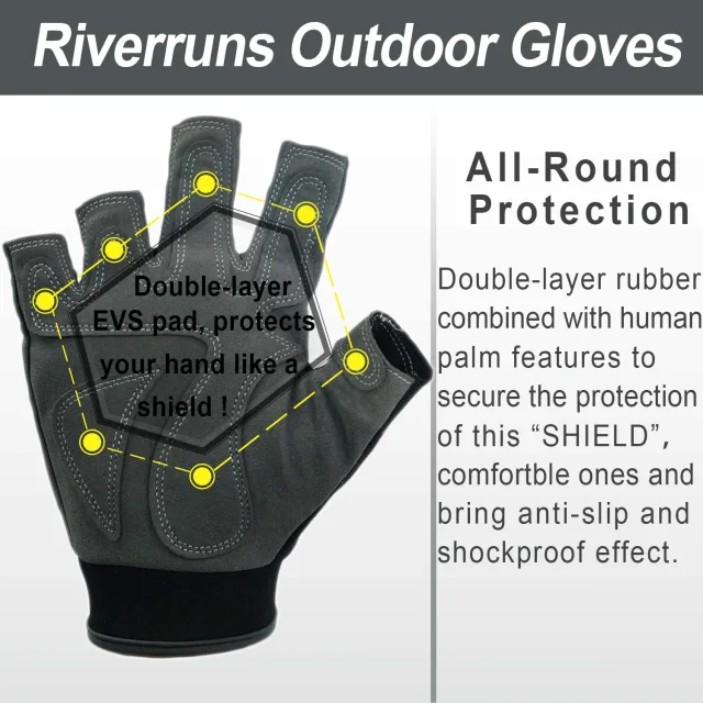 Riverruns Protective Fishing Gloves-Wearable Fingerless Fishing