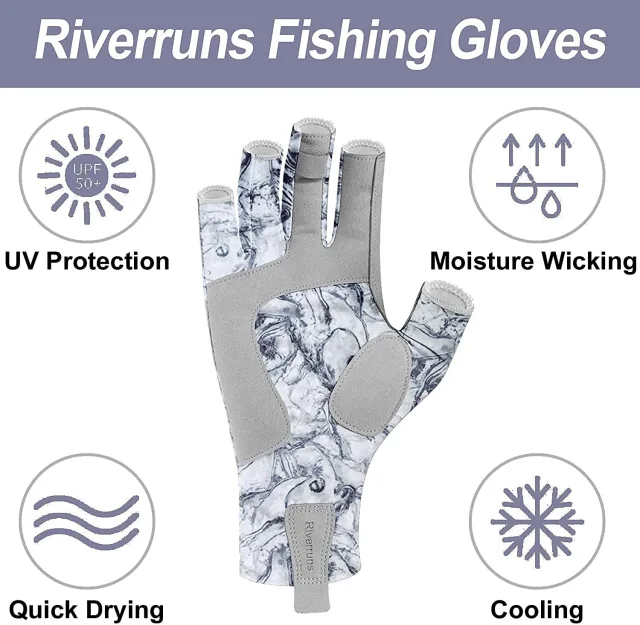 Riverruns UPF 50+ Fingerless Sun Gloves