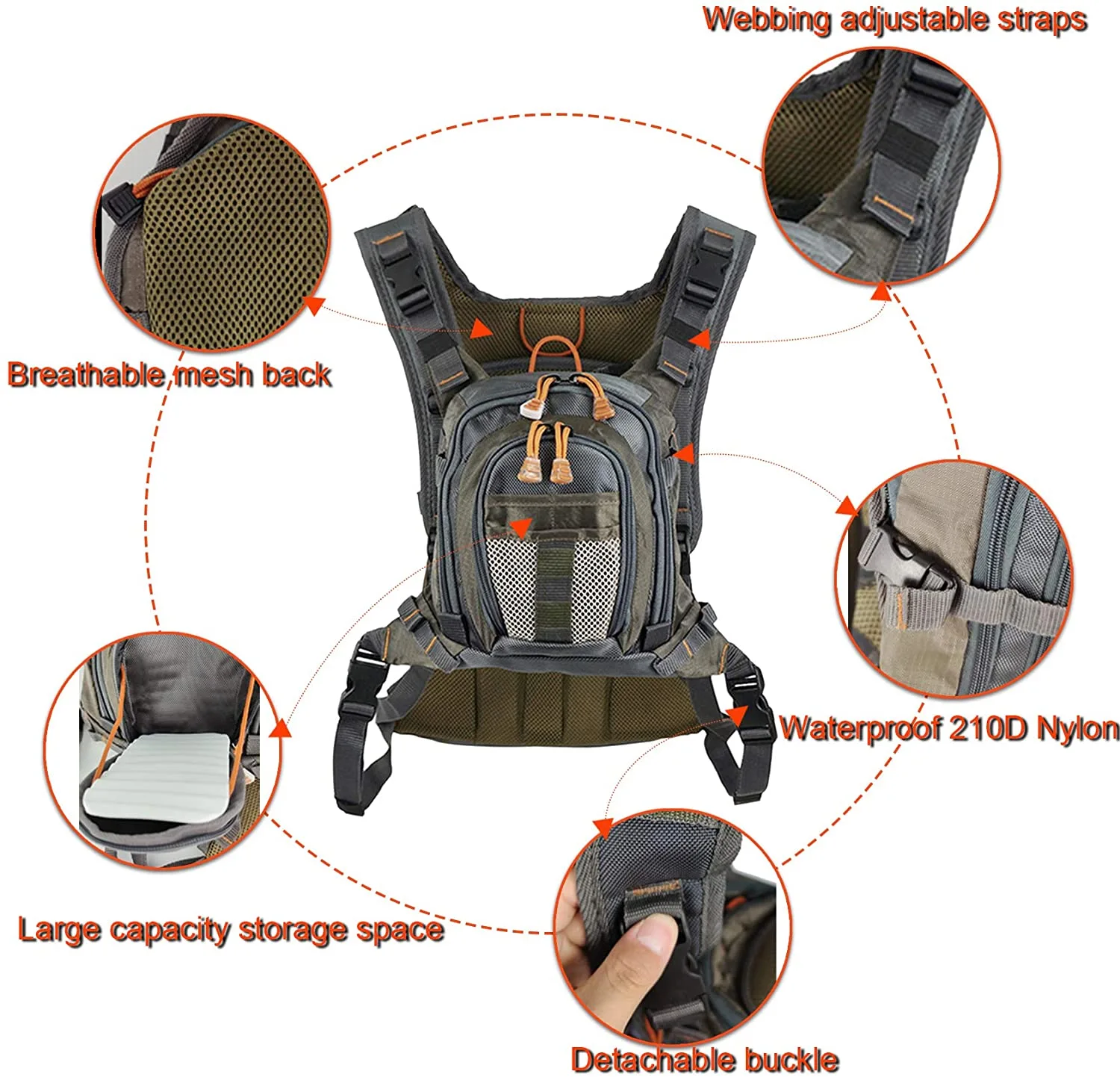 Angler Dream Fly Fishing Chest Pack for Men and Women Adjustable Outdoor  Fishing (Vest/Sling Pack/Backpack) - AliExpress