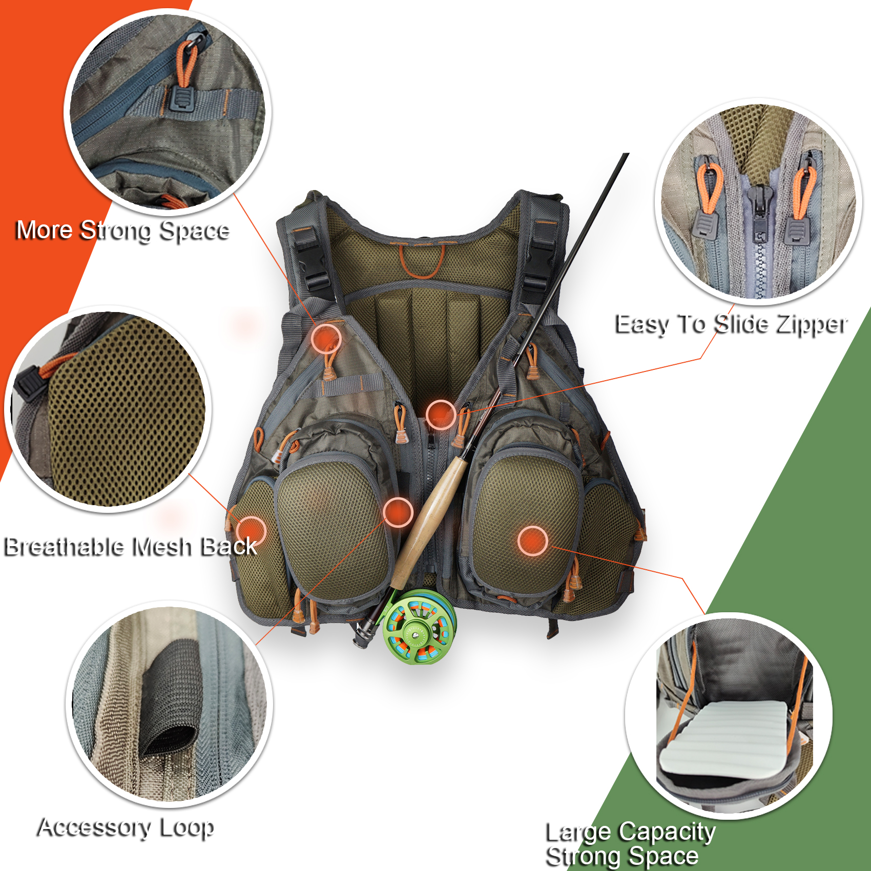 Aventik Fly Fishing Vest Backpack, Fishing Chest Pack Fishing Vest