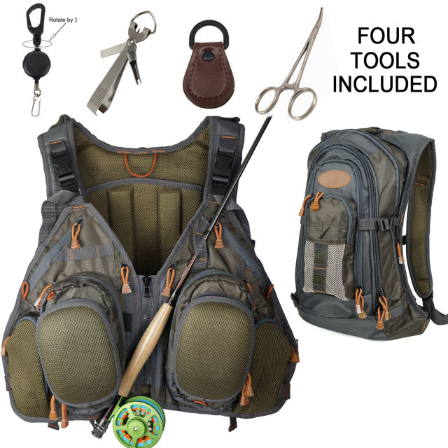 Aventik Fly Fishing Vest Backpack, Fishing Chest Pack Fishing Vest