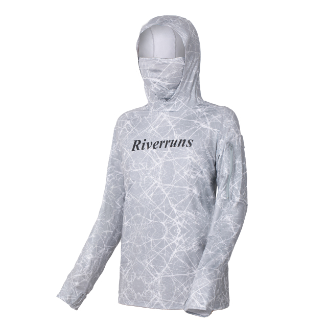 RiverRuns Long Sleeve, Hooded Fishing Shirt, W/ UPF 50+ Sun Protection.