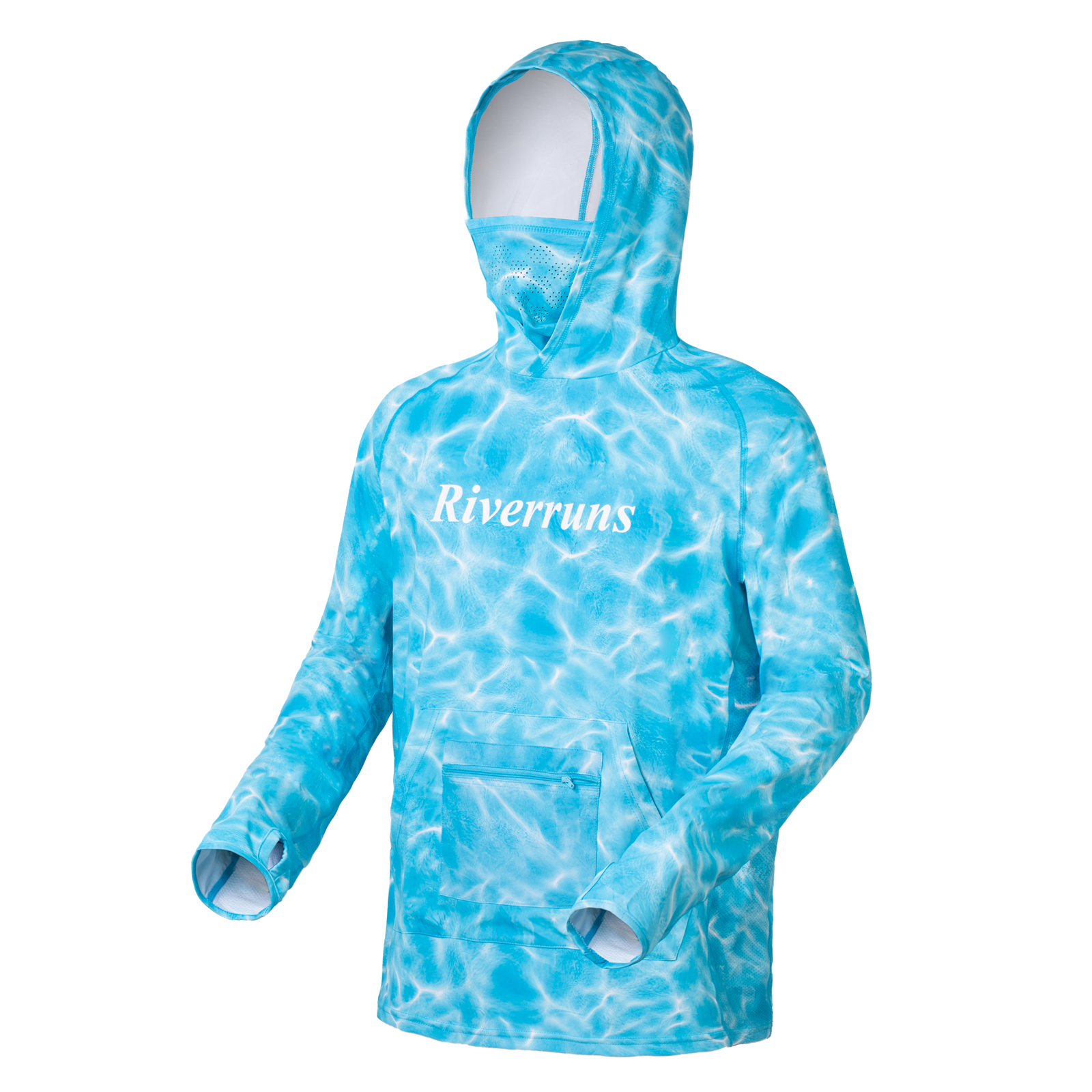 Riverruns UPF 50+ Fishing Hoodie, Sun Hooded Fishing Shirt, Sun Protection  Long Sleeves Shirt for Men Fishing, Ⅱ Water Wripple Camoblue, X-Large :  : Clothing, Shoes & Accessories