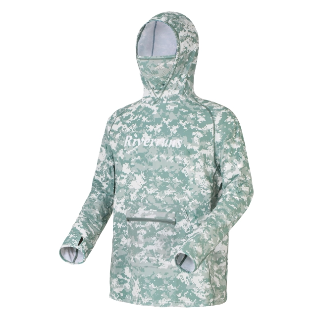 Riverruns UPF 50+ Fishing Hoodie, Sun Hooded Fishing Shirt, Sun