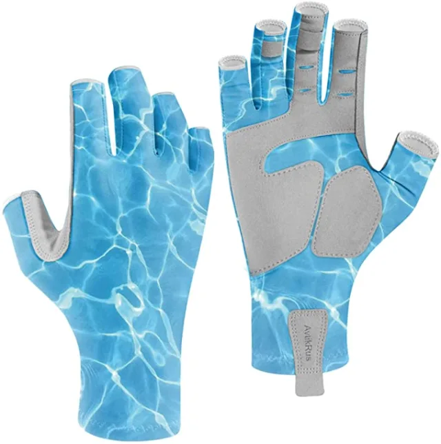 Heavy-Duty Sure Grip Fishing Gloves UV100+ Men's Women's Fingerless Gloves  for Game Fishing Kayaking Paddling