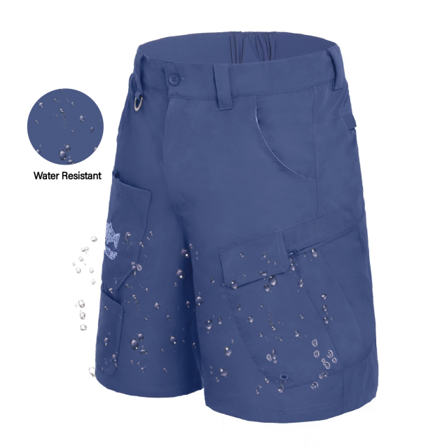 Riverruns 9 Pockets Performance Fishing Shorts, Water-Repellant Cargo Short, Breathable UPF 50+ Hiking Short