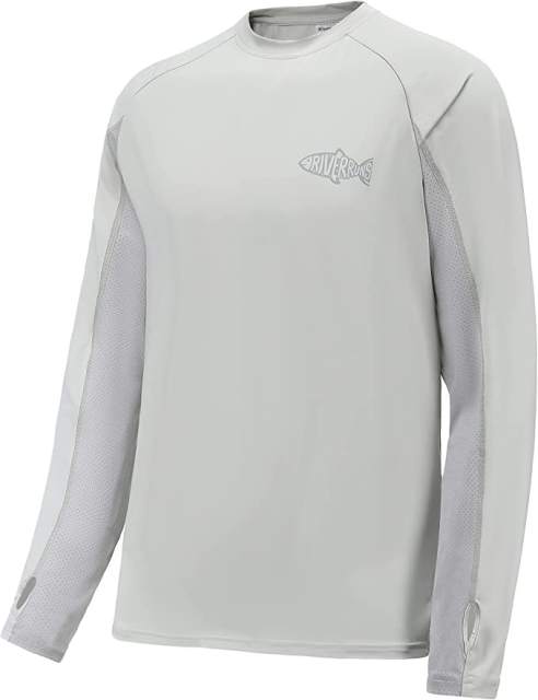 Visit the Riverruns Store Riverruns UPF 50 Long Sleeve Fishing Shirt, Light Weight Fishing Shirt Men with Sun Protection Outdoor Activity