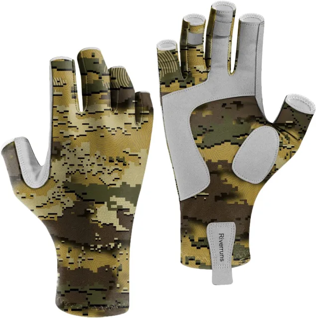 Aventik UPF 50+ Fishing Gloves- Fingerless Sun Protection Fishing Gloves-  Fishing Sun Gloves for Women