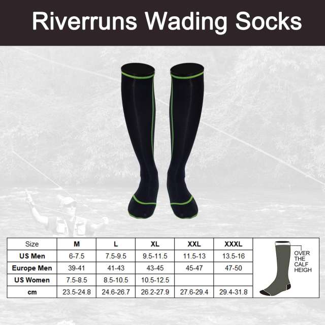 Riverruns Wading Socks, Neoprene Fishing Wader Socks for Men and Women Outdoor Fishing, Surfing, Wakeboarding