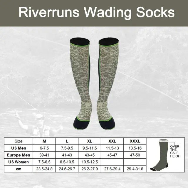 Riverruns Wading Socks, Neoprene Fishing Wader Socks for Men and Women Outdoor Fishing, Surfing, Wakeboarding