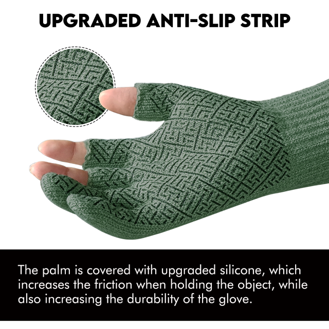 Riverruns 3-Cut Fingers Fishing Gloves Winter Warm Knitted Gloves for Men and Women  for Fly Fishing, Ice Fishing,Boating, Kayaking and Hunting