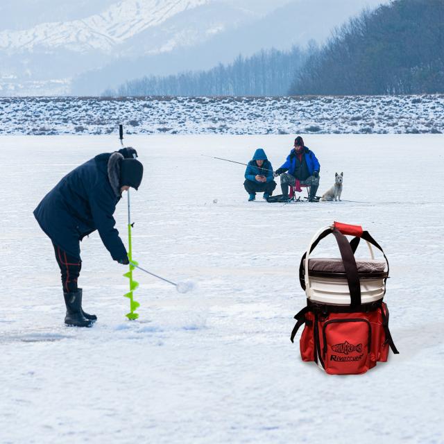 Ice Fishing General Fishing Bucket Tool Organizer, Multiple pockets,  Adjustable Bucket Caddy Tackle Bag for 5