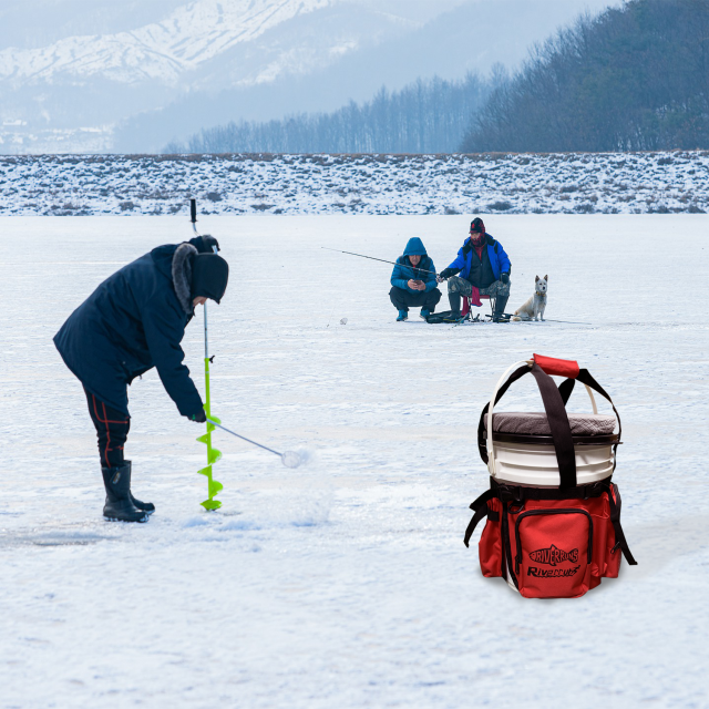 Ice Fishing General Fishing Bucket Tool Organizer, Multiple pockets, Adjustable Bucket Caddy Tackle Bag for 5-Gallon Bucket