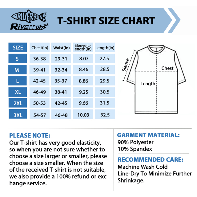 Riverruns Fishing T-Shirt Men’s UPF 50+ Sun Protection Fishing Shirt Short Sleeve Performance Tee