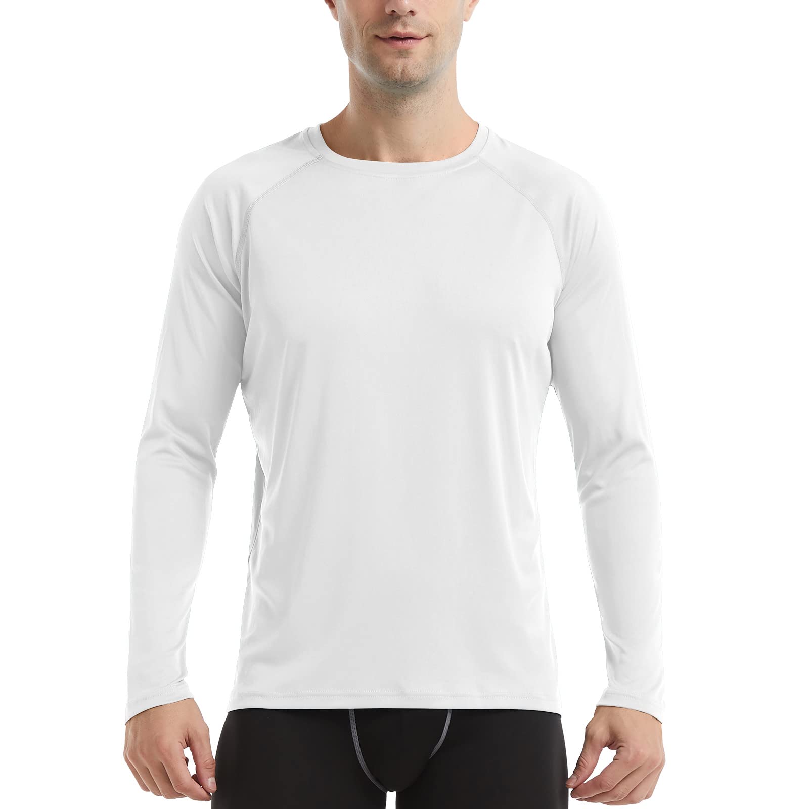 HISKYWIN Men's Long Sleeve Shirts Lightweight UPF 50+ Sun Protection SPF  Outdoor T-Shirts Fishing Hiking Running Tee Tops