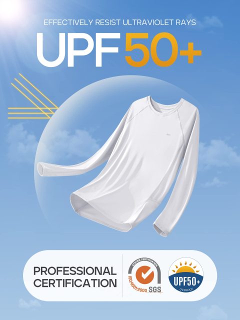 IUGA Rash Guard for Women UPF 50+ SPF &amp; UV Protection Clothing Long Sleeve Shirts for Women with Pockets Hiking Swim Shirt