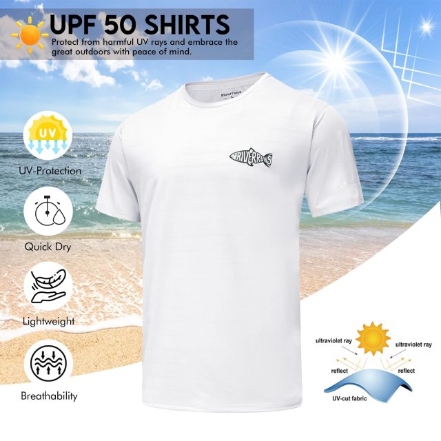 Aventik Sun Protection fishing short sleeve men's Fishing Shirt Light Weight Breathable men T-shirts UPF 50+ Fishing Tee Tops