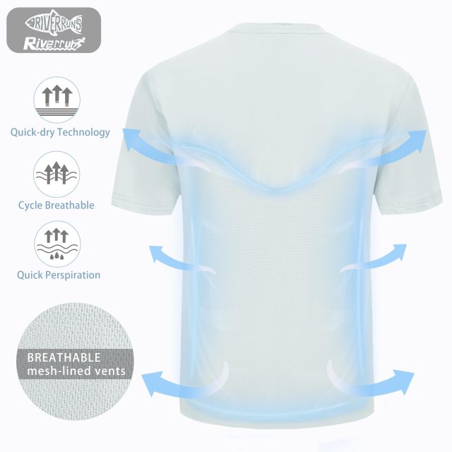 Riverruns UPF 50+ Fishing Shirt for Men, Light Weight Breathable Sun Protection Fishing Shirt for Outdoor Activity
