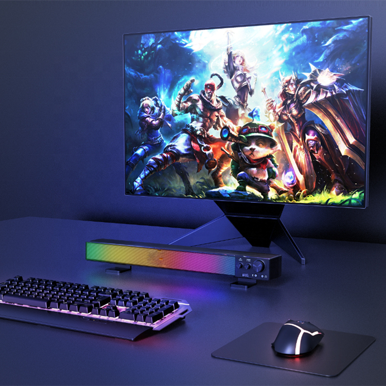 Wired Soundbar Gaming Speaker with adjustable RGB led light