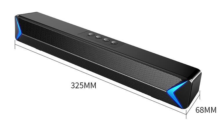 Strong Bass Sub-woofer TV Soundbar Speaker With light support AUX TF FM BT Call