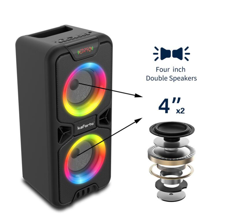 Bluetooth wireless outdoor speaker with optical microphone and radio