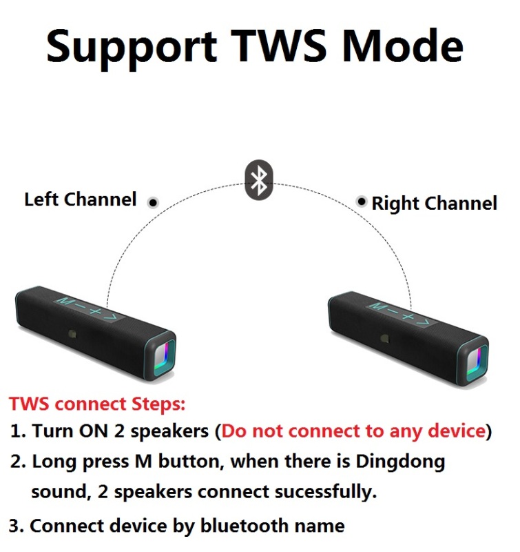 Strong Bass Sub-woofer TV Soundbar Speaker With music sensor RGB light