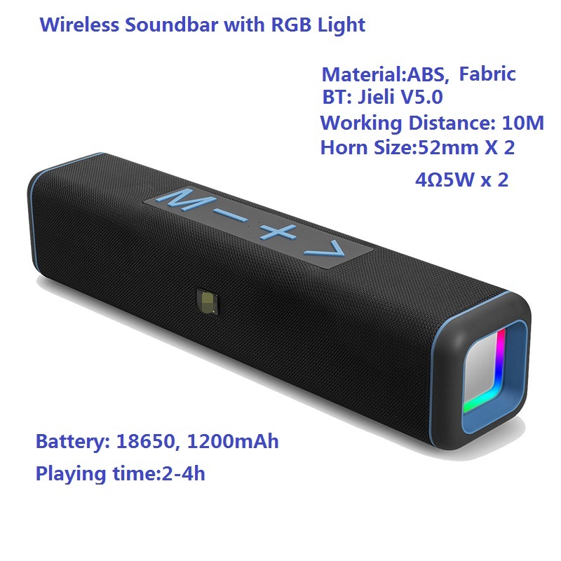 Strong Bass Sub-woofer TV Soundbar Speaker With music sensor RGB light