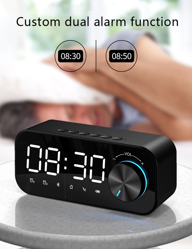 Time Display Mirror alarm clock wireless bluetooth speaker