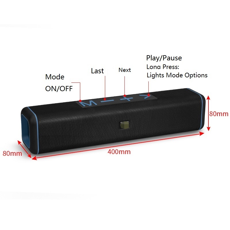 Strong Bass Sub-woofer TV Soundbar Speaker With music sensor RGB light