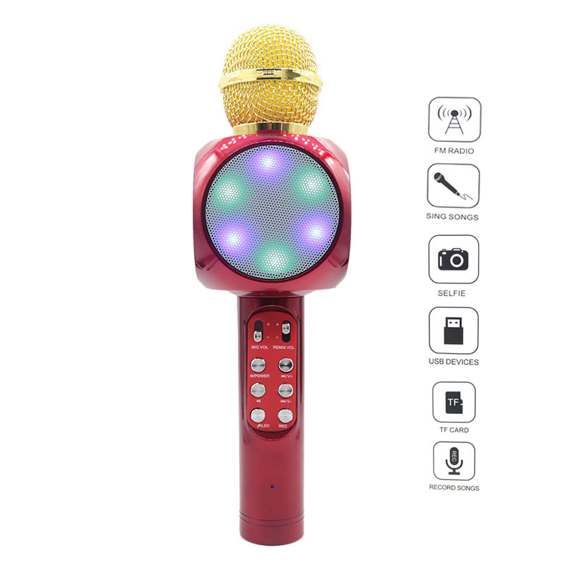 Speaker Wireless Microphone with Noise Cancellation for Home KTV