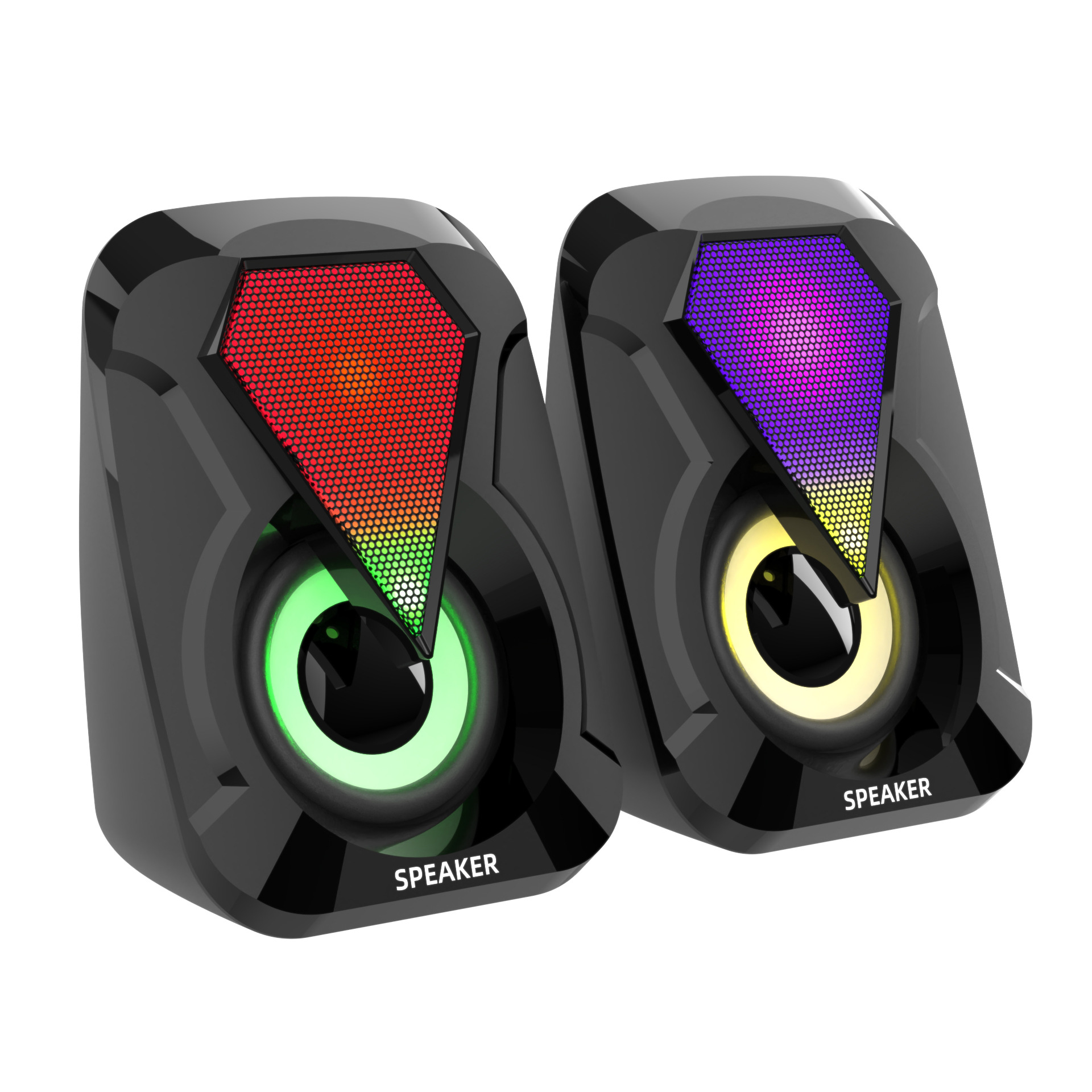 new dual louder speakers for PC gamming with RGB light 2.0 laptop speaker usb input