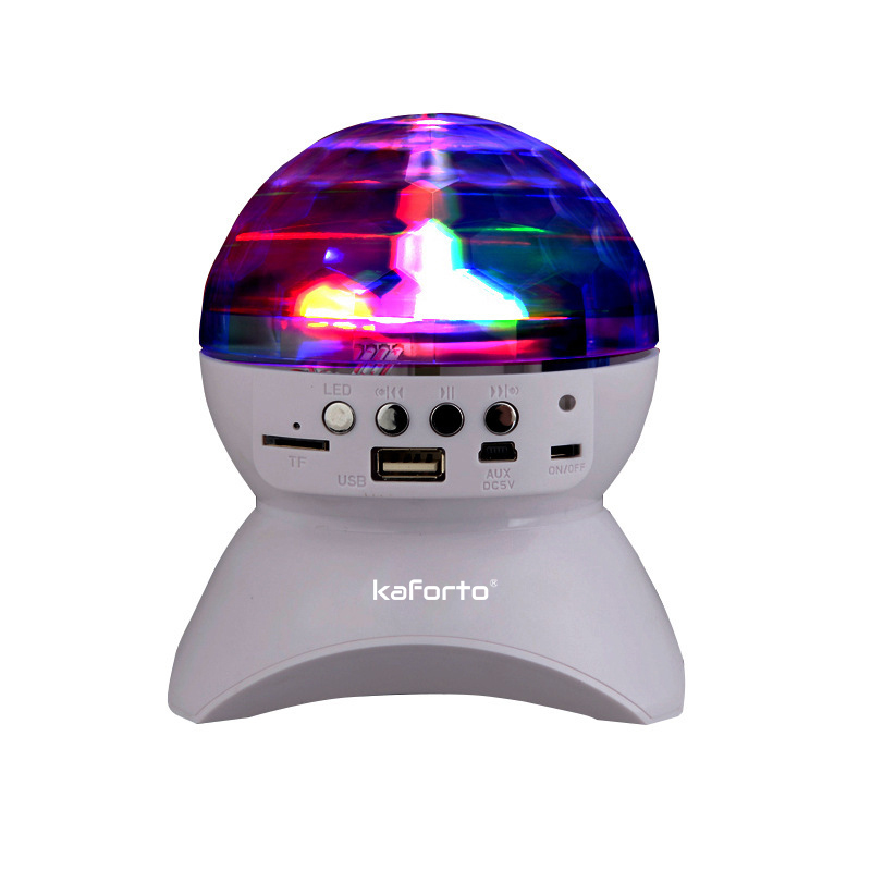 RGB Color Changing LED Crystal Ball Support TF AUX