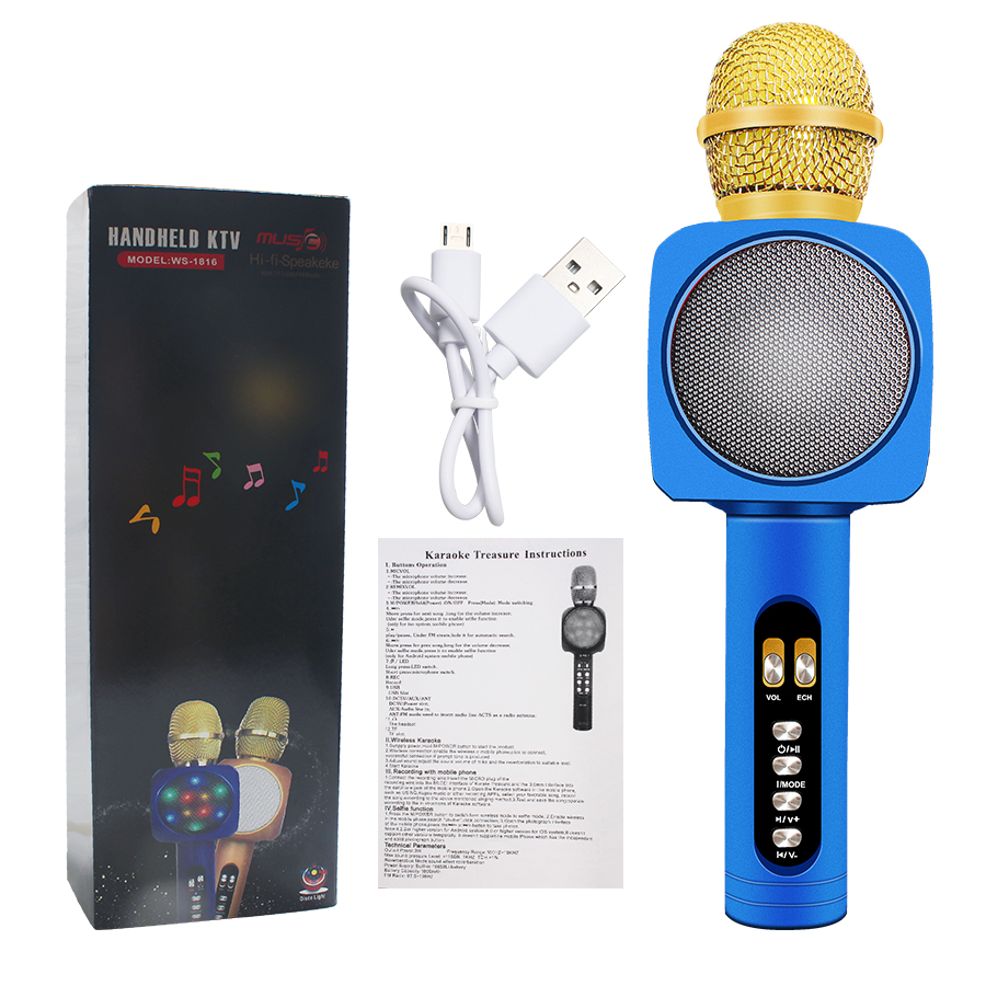 Speaker Wireless Microphone with Noise Cancellation for Home KTV