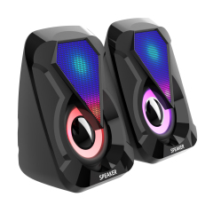 new dual louder speakers for PC gamming with RGB light 2.0 laptop speaker usb input