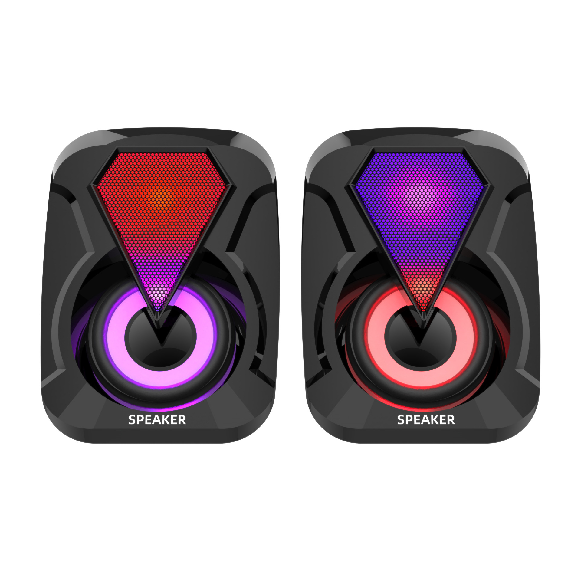 new dual louder speakers for PC gamming with RGB light 2.0 laptop speaker usb input