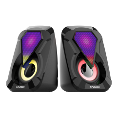 new dual louder speakers for PC gamming with RGB light 2.0 laptop speaker usb input