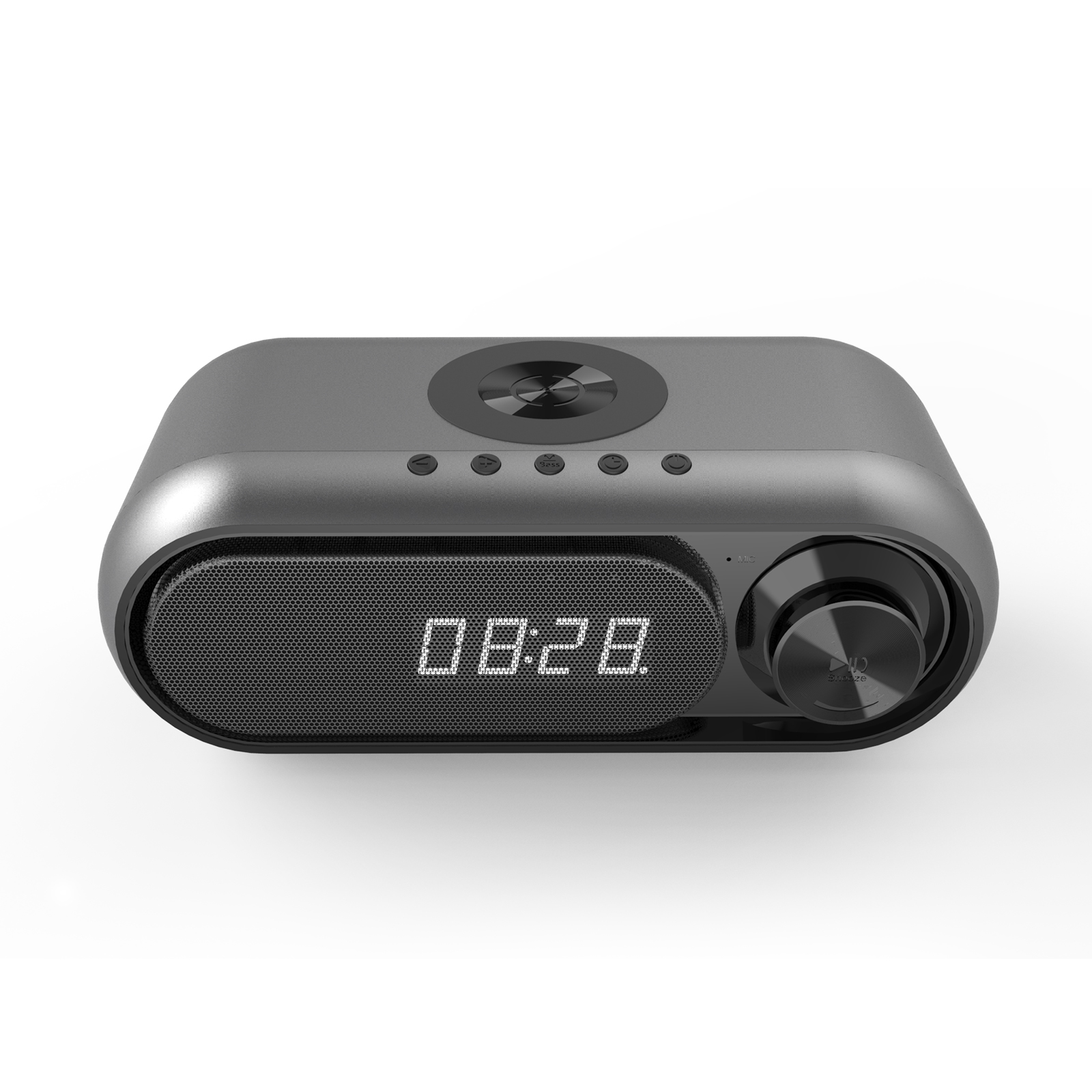 Multi-function Portable Wireless Charging Column Alarm Clock Speaker