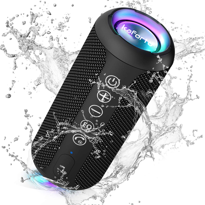 IPX7 Waterproof Wireless Speaker with 24W Loud Stereo Sound, Outdoor Speakers with Bluetooth 5.0 Dual Pairing for Home