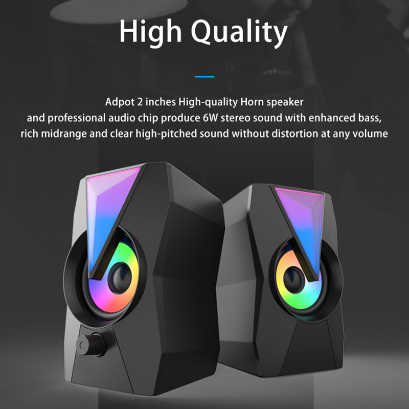 RGB luminous computer speaker wired multimedia speaker desktop notebook speaker