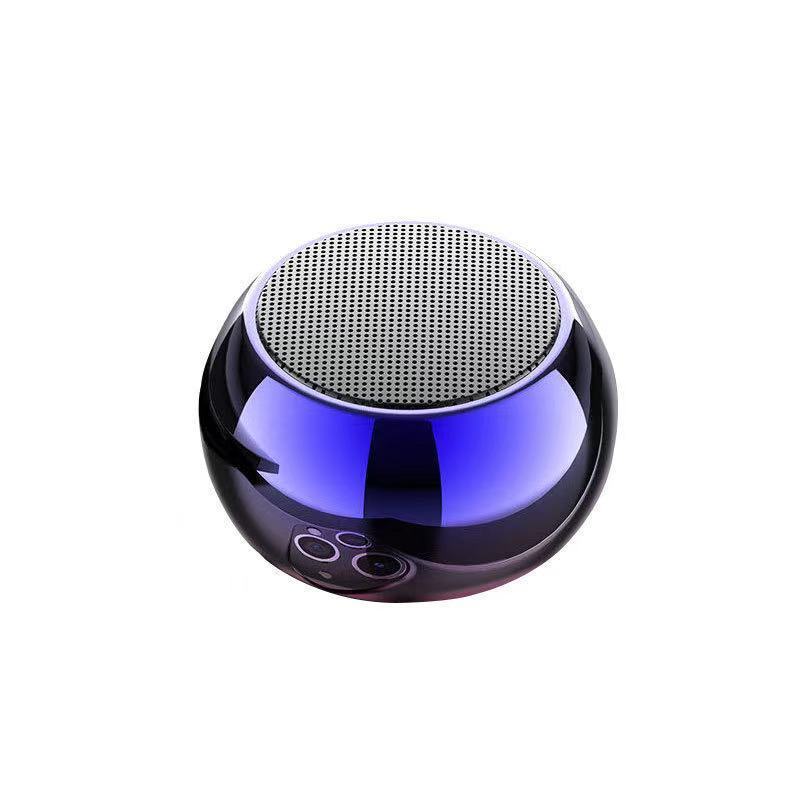 M3 Round Metal Electroplating Bluetooth 5.0 TWS Mini Outdoor Portable Wireless Bluetooth Speakers