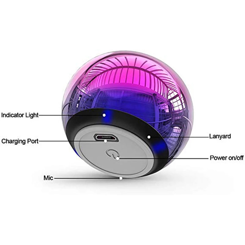 M3 Round Metal Electroplating Bluetooth 5.0 TWS Mini Outdoor Portable Wireless Bluetooth Speakers