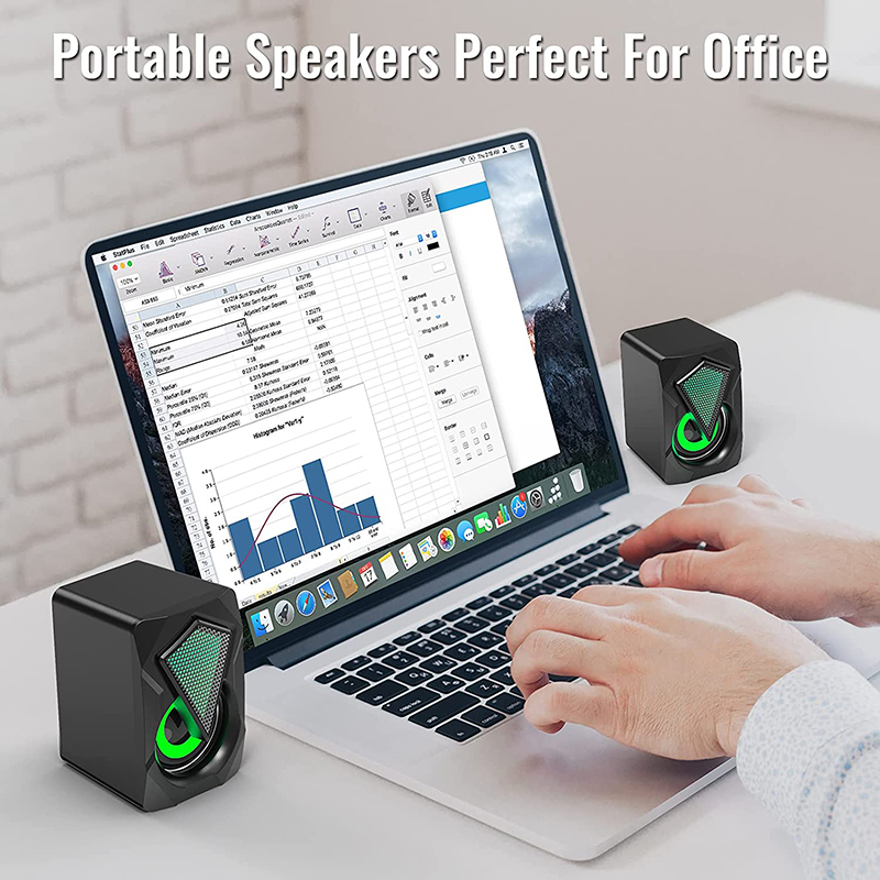 New dual louder speakers for PC gaming with RGB light 2.0 laptop Bluetooth speaker