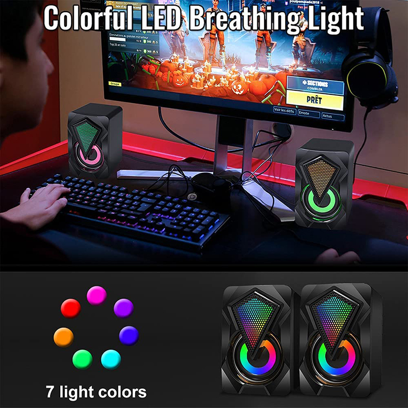 New dual louder speakers for PC gaming with RGB light 2.0 laptop Bluetooth speaker