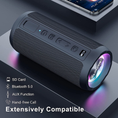 IPX7 Waterproof Wireless Speaker with 24W Loud Stereo Sound, Outdoor Speakers with Bluetooth 5.0 Dual Pairing for Home