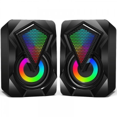 New dual louder speakers for PC gaming with RGB light 2.0 laptop Bluetooth speaker