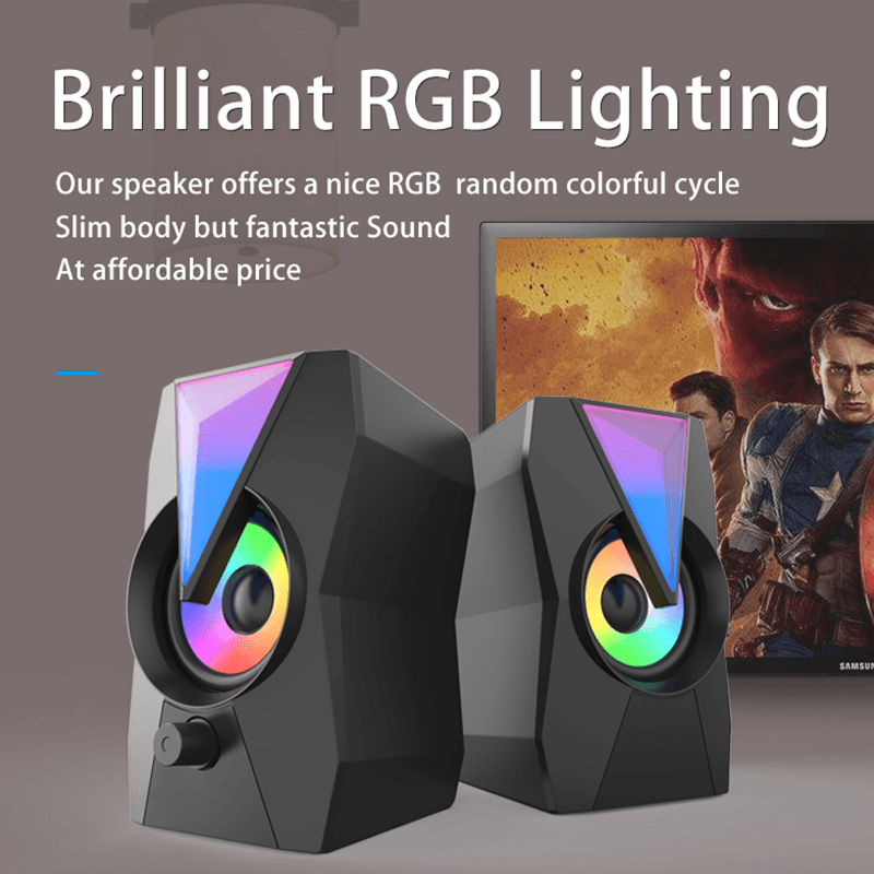 RGB luminous computer speaker wired multimedia speaker desktop notebook speaker